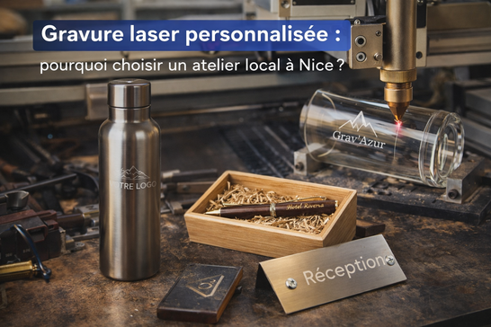 Atelier de gravure laser personnalisée à Nice – objets gravés sur mesure réalisés artisanalement