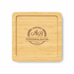 Assiette carrée en bambou personnalisée avec gravure laser – Vaisselle en bois écologique et cadeau personnalisé