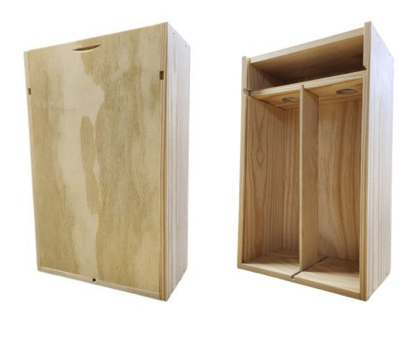 Coffret 2 bouteilles bois + 1 verre à vin - Pro