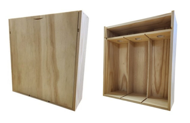 Coffret 3 bouteilles bois