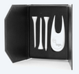Coffret de golf personnalisé avec relève-pitch et tees gravés – Grav’Azur Nice