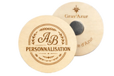 Magnet rond en bois personnalisé gravé au laser – Grav’Azur Nice