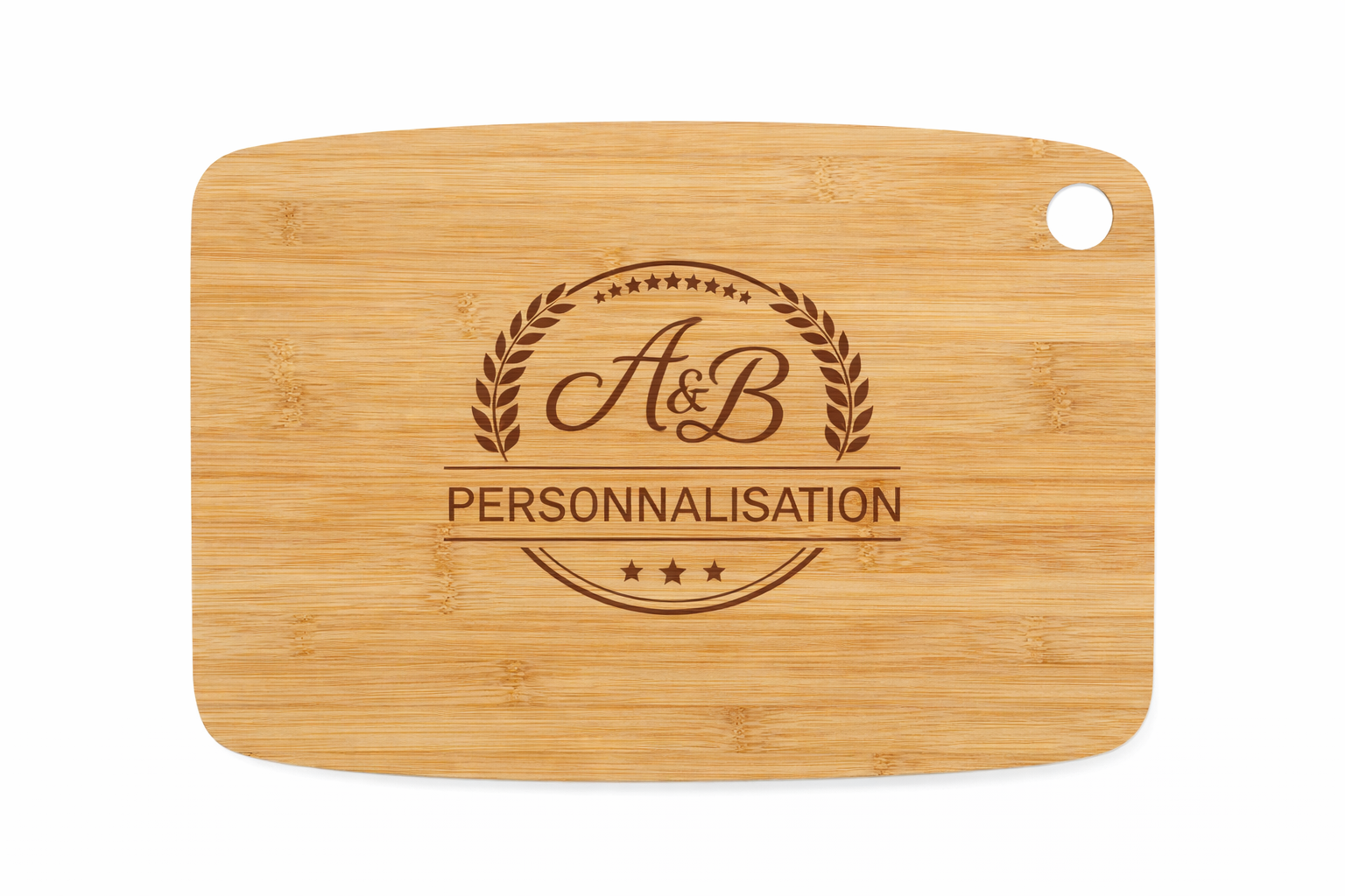 Planche à découper en bambou personnalisée avec gravure laser – Planche de cuisine en bois écologique pour cadeau ou entreprise