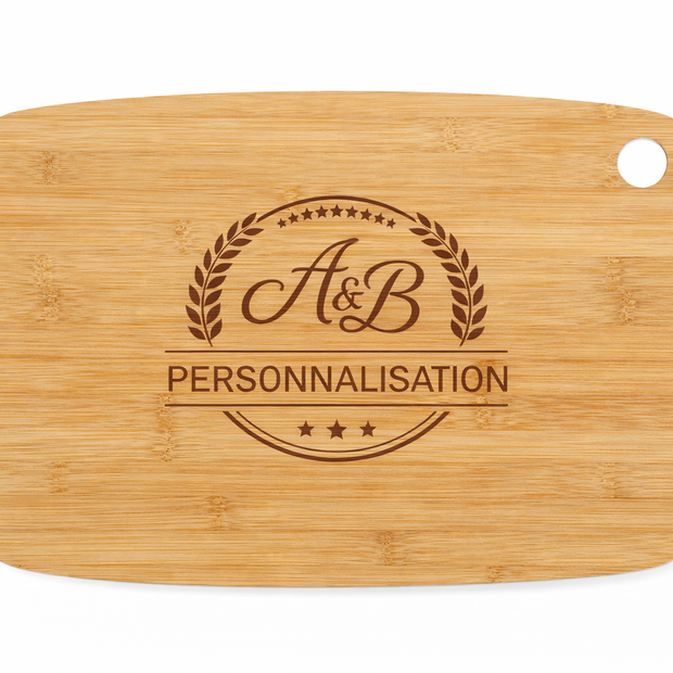 Planche à découper en bambou personnalisée avec gravure laser – Planche de cuisine en bois écologique pour cadeau ou entreprise