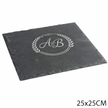 Plateau en ardoise 25x25 cm personnalisé avec gravure laser – Planche de présentation en pierre naturelle pour apéritif, fromages ou cadeau original