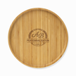 Plateau rond en bambou personnalisé avec gravure laser – Plateau de service en bois personnalisé pour apéritif et cadeau original