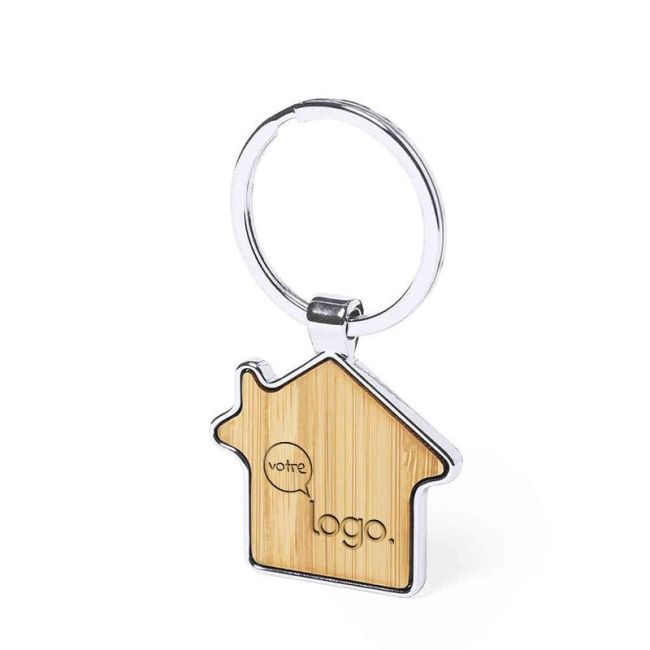 Porte-clé maison bambou/métal